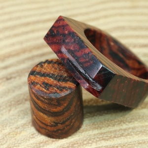 Wood Wedding Ring-Cocobolo Wood Jewelry Ring-Mens&Womens Ring-Classic Natural Ring