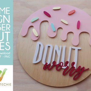 Donut Name Sign Laser Cut File - Digital Download - Laser Cutting Template