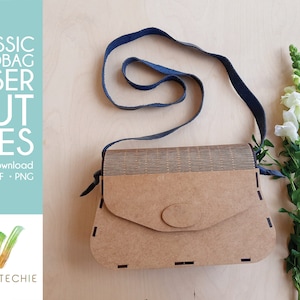 Klassische Holzhandtasche Laser Cut Datei | Sofort Download (8cm x 15cm x 24cm)