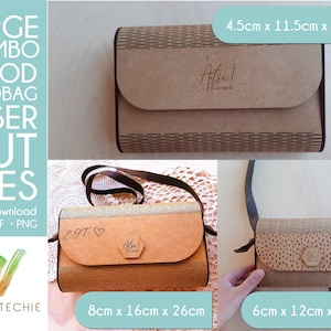 GRAND fichier de conception numérique de sac à main en bois COMBO | Téléchargement instantané : grand sac à main, mini sac à main et pochette.