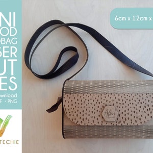 Mini Holz Handtasche Digital Design Laserschnitt Datei | Sofortdownload |  (6cm x 12cm x 19,5cm)