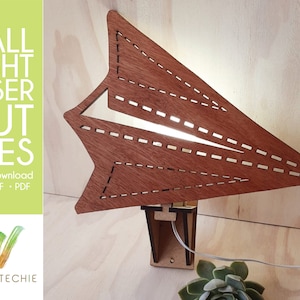 Paper Plane Wall light laser cut file | Wall light bracket laser cut file | Light bracket