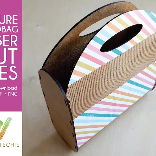Leisure Handbag Digital Design File | Laser cut files. | Digital Download (9cm x 26cm x 25.6cm)