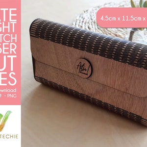 Archivo de diseño digital de cartera de madera para una cita nocturna / Archivos cortados a láser / Descarga digital (4,5 cm x 11,5 cm x 22,7 cm)