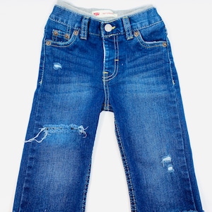 24mo Levi’s Straight leg Jeans // Upcycled // Denim  // Kids // Baby // Toddler // Distress // Straight // Boyfriend  //