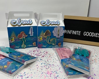 Cajas de fiesta de La Sirenita (12 piezas)