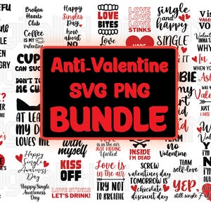 Anti Valentine SVG PNG Bundle, Anti Valentine Zitate SVG, Valentinstag Bundle, Anti Valentines SVG, digitale Datei, Instant Download