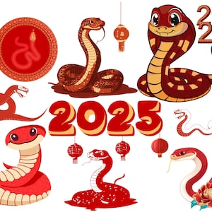 Pacote SVG do Ano Novo Chinês 2025, SVG do Ano da Cobra, Ano Novo Chinês da Cobra, Ano Novo Lunar, Pacote SVG Lunar, Download Instantâneo, Arquivo Digital
