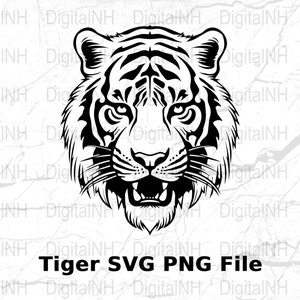 Tribal Tiger SVG, Digital Download, PNG File for Cricut and Silhouette, DIY Vinyl Cutting, Shirt Decals, Tattoo Design, Wild Animal Art