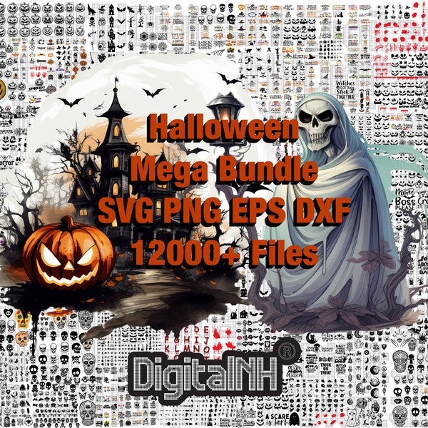 12000+ Files Halloween SVG Bundle, Halloween Gift Idea SVG,  Halloween Mega Bundle, Halloween Clipart, Halloween Cut files. Digital Files