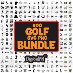 800 Golf SVG PNG Mega Bundle, Golf SVG, Citações de golfe, Monograma de golfe, Silhueta de golfe, Arquivo de corte de golfe para Cricut, Arquivo digital, Download instantâneo