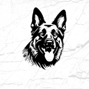 German Shepherd SVG Digital Download, Dog Vector Graphic, PNG Clipart for Cricut & Silhouette, Pet Portrait, Animal Decal Design File