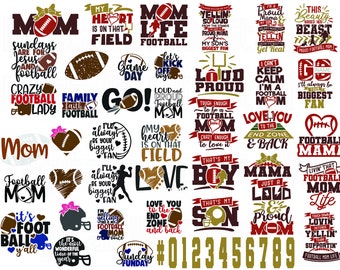 40+ Football SVG Bundle, Football Mom SVG, Football Dad SVG, Football svg, Football svg Quote, Football Shirt svg, Football Numbers svg