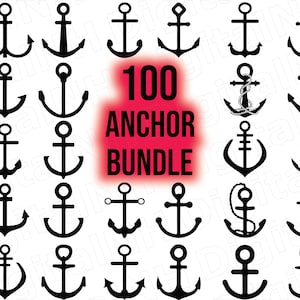 Anker SVG Bundle: 100 nautische Designs (digitaler Download)