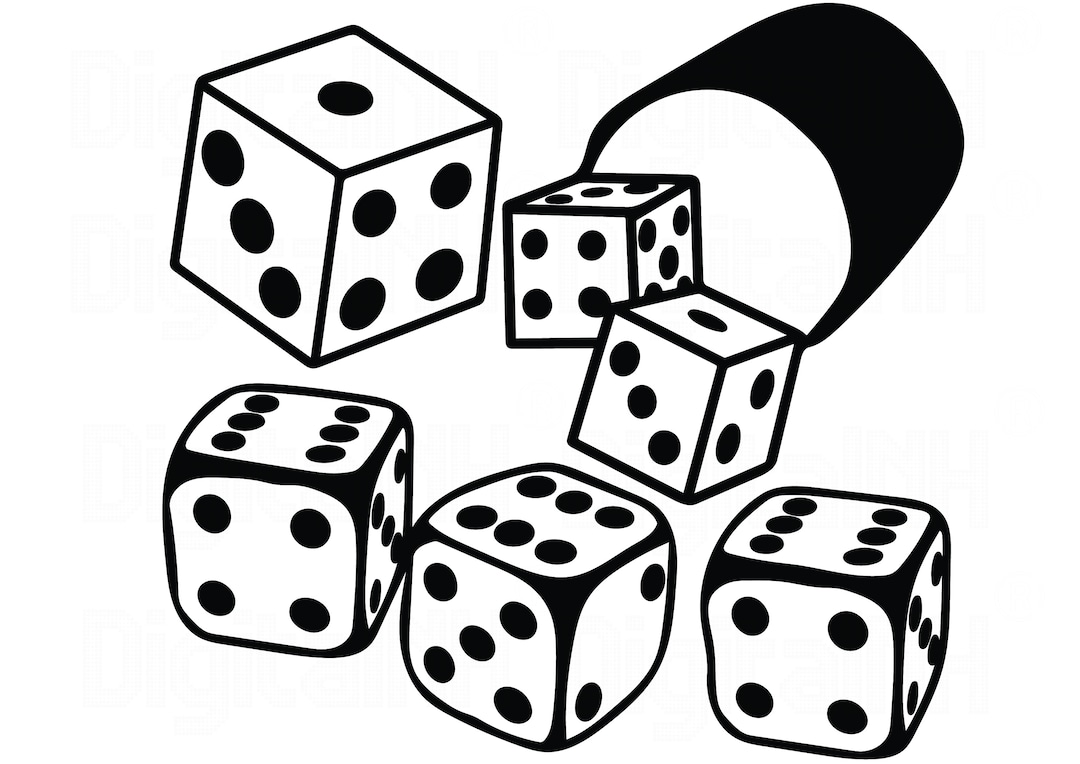 Dice SVG Bundle, Dice Silhouette, Casino SVG, Gambling SVG, Dice Cut