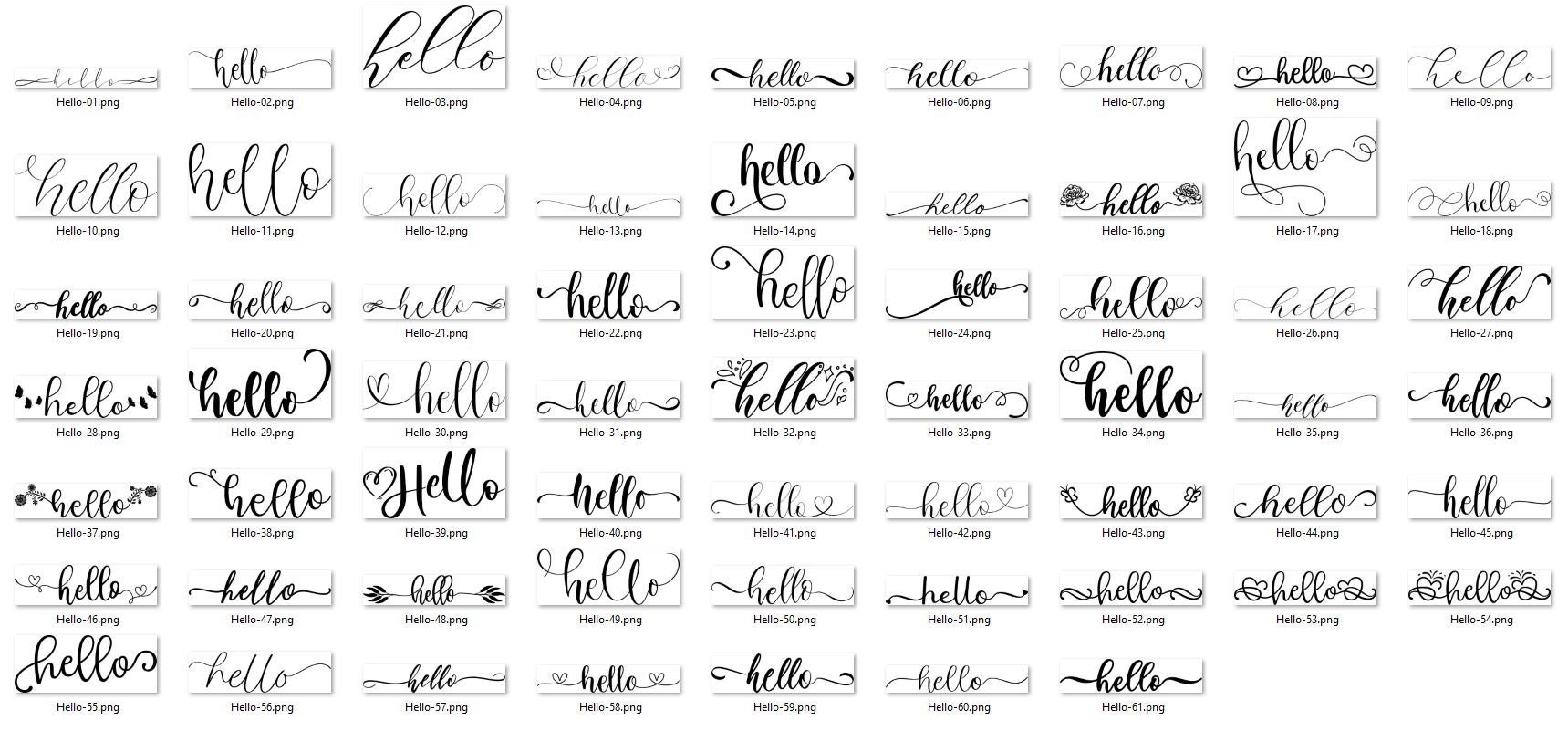 60 Hello SVG Bundle, Hello SVG, Digital File, Sofort Download, Hello ...