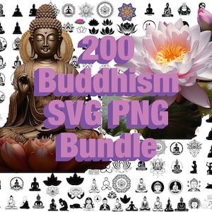 200 Buddhismus SVG Bundle, Buddha SVG Bundle, Lotus Blume SVG, Meditation svg, spirituelle svg, Buddha Clipart, digitaler Download