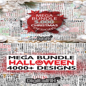 Christmas and Halloween SVG PNG Mega Bundle, Christmas SVG Bundle, Halloween svg Bundle, Digital File, All in one Bundle, Gift Idea