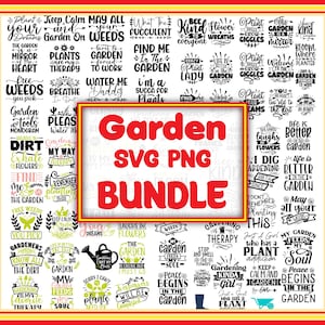 Garden SVG Bundle, Gardening Quotes Digital Download, Plant Lover SVG, Funny Gardening Sayings, Cricut and Silhouette Files, Garden Png