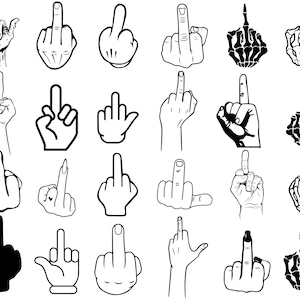 24 Mittelfinger SVG PNG Bundle, Mittelfinger SVG, Lady Mittelfinger svg, Skeleton Mittelfinger svg, digitale Datei, Instant Download