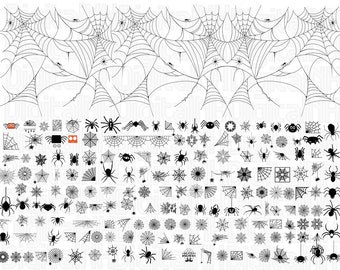 178 Spiderweb SVG PNG Bundle, Spider SVG, Spiderweb svg, Web svg, Halloween designs svg, Halloween svg bundle, Téléchargement instantané