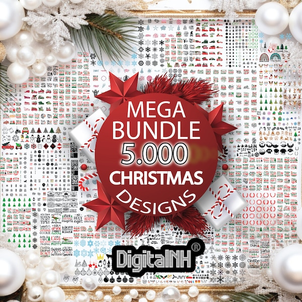 5000+ Noël SVG PNG Mega Bundle, Christmas Bundle SVG, Santa Claus svg, Idée cadeau de Noël, Winter svg Bundle, Fichiers numériques