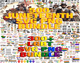 2 in 1 Mega SVG PNG Bundle, Juneteenth svg, LGBTQ svg, Black pride svg, Pride svg, Digital File