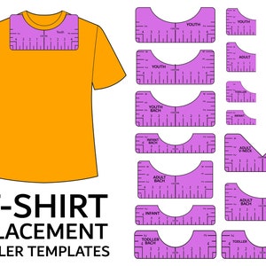 Tshirt Ruler Printable Bundle, T-shirt Alignment Tool Template, Tshirt  Ruler Guide Pdf, Tshirt Alignment Ruler, Placement Guide Ruler Svg 