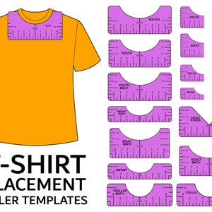 Modello SVG per righello per maglietta: ideale per design, grafica e loghi perfettamente allineati, idee per design di magliette, file digitale, download immediato