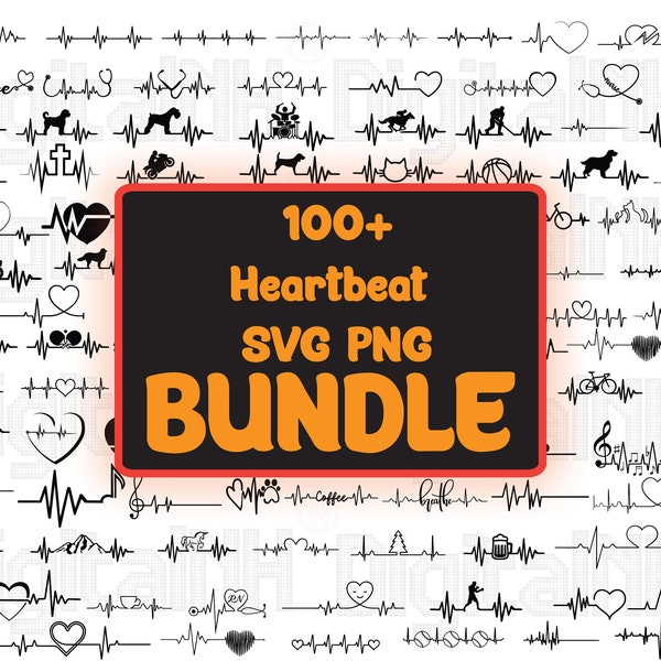 Heartbeat SVG PNG Bundle, Heartbeat SVG, Heartbeat Silhouette, Heartbeat Cut file, Doctor svg, Music svg, Digital File, Instant Download