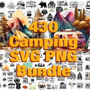 Paquete SVG 430 Camping, SVG Camping, PNG Camping, SVG de fogata, SVG de vida en el campamento, archivos de corte Camping, archivo digital, descarga instantánea