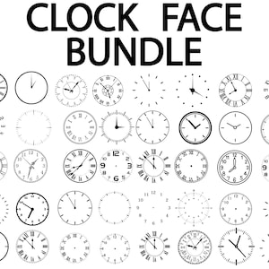 Clock Face SVG Bundle, Digital Download, DIY Clock Design, Wall Art Decor, Clock Cut Files, Scrapbooking, PNG Instant Download