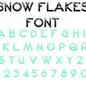 Fuentes SVG de copos de nieve, fuentes SVG, fuentes navideñas svg, fuentes de invierno svg, letras de invierno, alfabeto de invierno, letras de nieve svg, archivo digital, TTF
