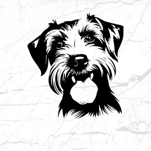 Cute Dog SVG, Pet Lover Digital Download, Black and White Puppy Clipart, Miniature Schnauzer SVG PNG, Craft Projects, Printable Dog Design