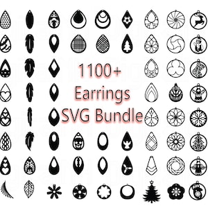 1100+ EARRINGS SVG Bundle, Earring SVG bundle, Earring cut patterns, Leather Earring svg, Earring Cricut Files, Mega Bundle, Digital File