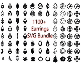 1100+ EARRINGS SVG Bundle, Earring SVG bundle, Earring cut patterns, Leather Earring svg, Earring Cricut Files, Mega Bundle, Digital File