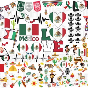 135 Mexiko SVG Bundle, Mexikanische Flagge Adler SVG, Mexiko Wappen SVG, Mexiko svg, Viva Mexico, Avocado svg, Tequila svg, Mariachi svg