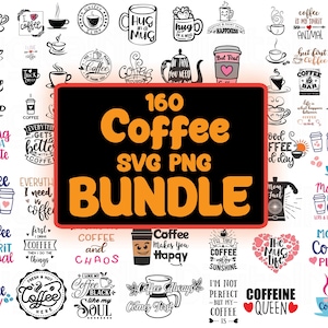 Paquete de 160 SVG PNG de café, SVG de café, citas de café svg, buenos días svg, citas de buenos días svg, archivo digital, descarga instantánea