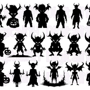 DEVIL SVG, HALLOWEEN Svg Bundle, Natychmiastowe pobieranie, Clipart Devil, Halloween Bundle, Demony Svg, Pobieranie cyfrowe, Dziewczyny Devil and Angel