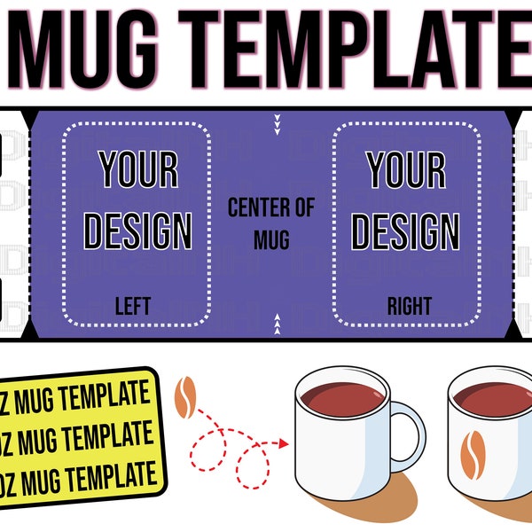 Mug Template SVG Set for 11,12 and 15 OZ MUG, Full Wrap Mug svg, Mug template for cricut, Mug template for cricut, Mug svg, Instant download