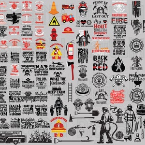 Plus de 100 pompier SVG PNG Bundle, pompier SVG, svg pompier, feu svg, svg citations de pompier, pompier svg, téléchargement immédiat