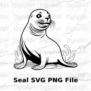 Seal SVG File for Crafting, Cute Seal PNG Digital Download, Animal Clipart, Ocean Themed Design for DIY Projects, Printable Seal Art
