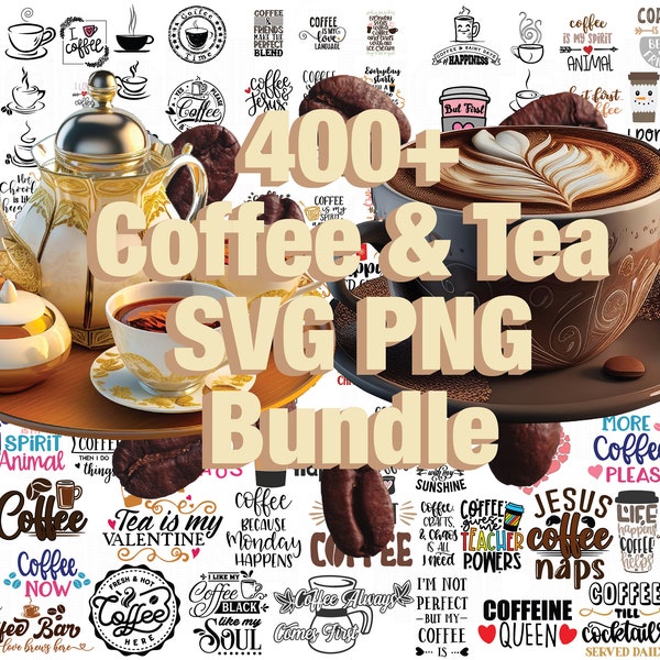 400 + café & thé SVG Bundle, café SVG Bundle, thé SVG Bundle, tasse à café svg, tasse de thé svg, café citation Svg, fichier numérique