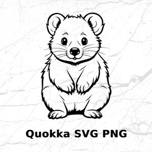 Quokka SVG, Quokka PNG, Happy Animal Clip Art, Digital Download for Cricut Silhouette, DIY Projects, T Shirt Design, Cute Animal Art