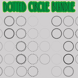 40 DOTTED CIRCLE SVG Bundle, Dotted Circle svg, Dotted Circle Clipart, Frame svg, Dotted Frame svg, Dotted Monogram svg, Commercial use, png