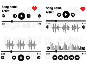 Music Player SVG Bundle, Play Button SVG, Display Audio Control SVG, Glass Music Player, Digital File, Instant Download