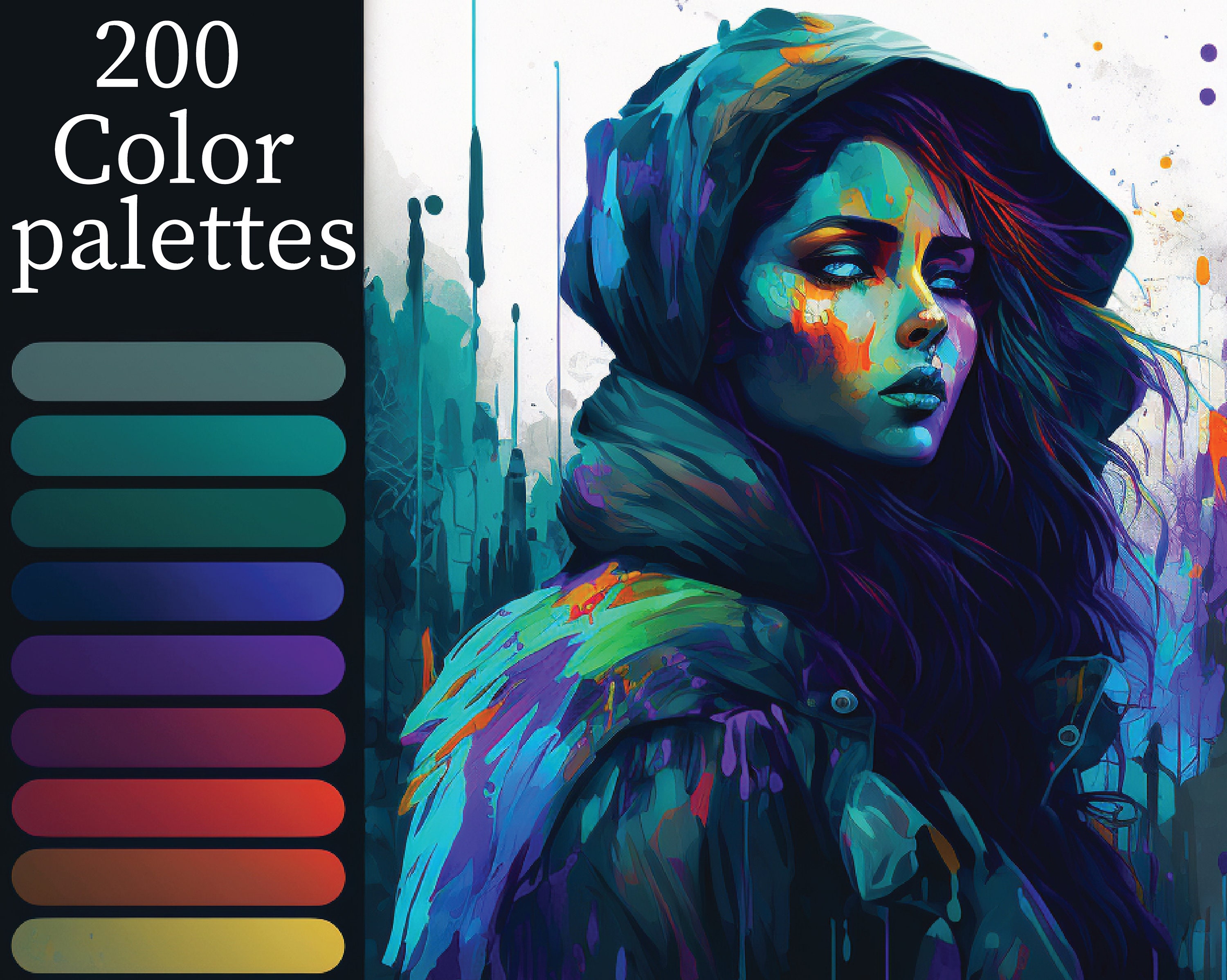 Pack de 200 paletas de color para Procreate – 6000 muestras premium para iPad para artistas y diseñadores