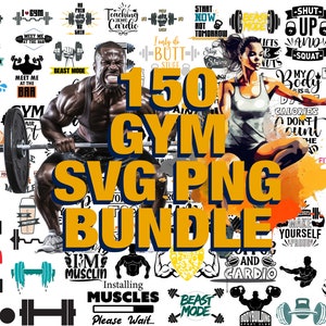 150+ Gym SVG PNG Bundle, Fitness SVG, Sport svg, Workout svg, Motivation svg, Gym Quotes svg, Digital files, Instant Download