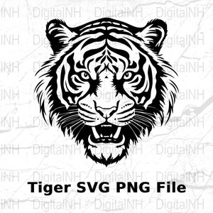 Tiger Face SVG File for Cricut, Digital Download, PNG File, Animal Cut File, DIY Craft Project, Vinyl Decal Design, Instant Download