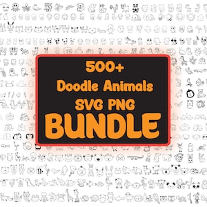Gekritzel Tier SVG Mega Bundle, Doodles SVG-Bundle, Gekritzel SVG, Gekritzel Tiere svg, Hand gezeichnetes Tier svg, Baby Tier svg, Digitale Dateien